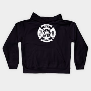 Distressed Firefighter Logo Kids Hoodie